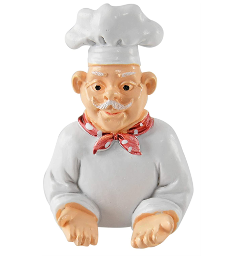HOME-X Cartoon Chef Plug Holder, Cute Kitchen Wall Decor